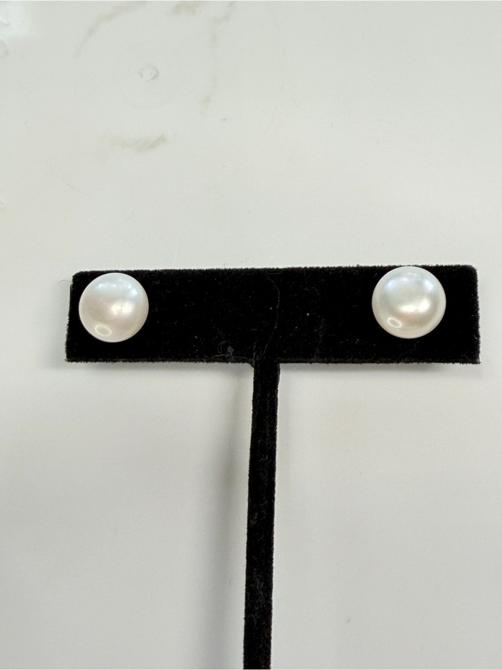 Cultured White Pearl Stud Earrings 9mm